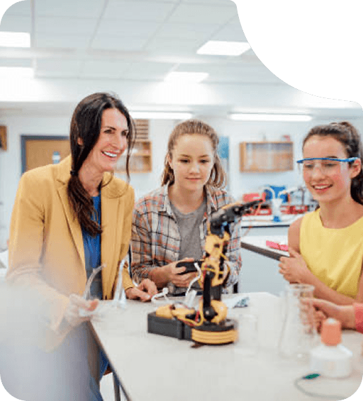 Students collaborating on innovation